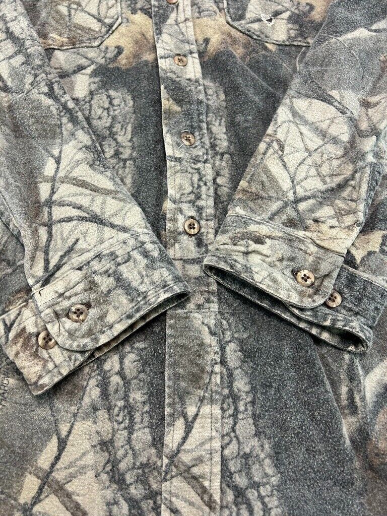 Vintage 90s Woolrich Real Tree Hardwoods Camo Hunting Button Up Shirt Size XL