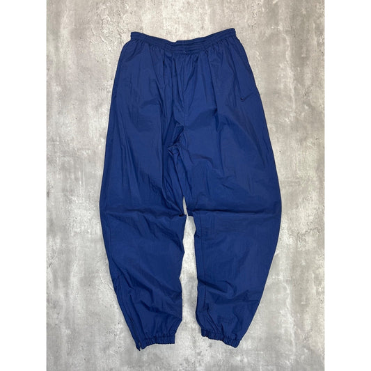 Vintage Nike Embroidered Tonal Swoosh Windbreaker Pants Size Large Blue