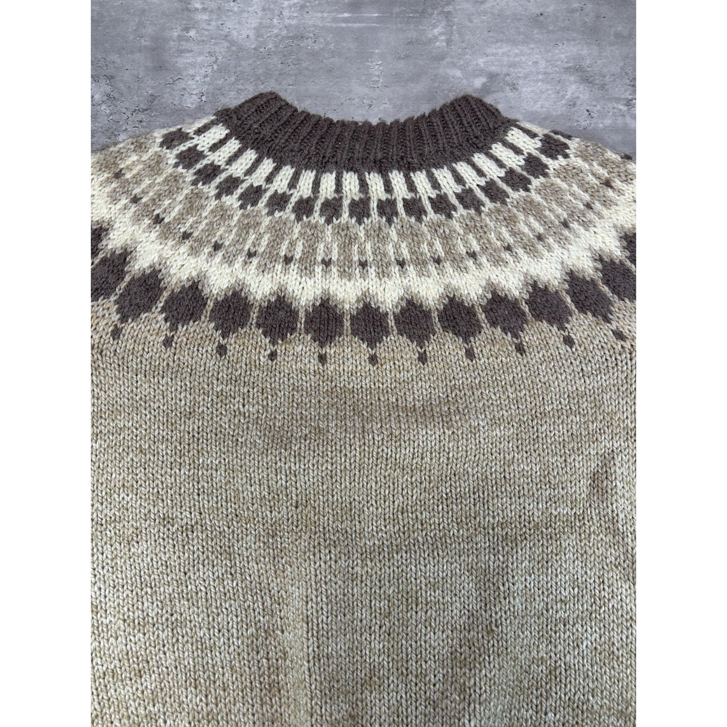 Vintage 80s/90s Abstract Striped Earth Tone Ribbed Pullover Knit Sweater Sz XL