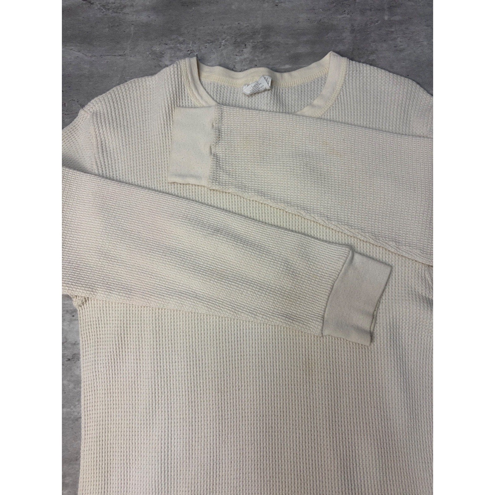 Vintage 1980s Remington Waffle Print Thermal Long Sleeve T-Shirt Size XL
