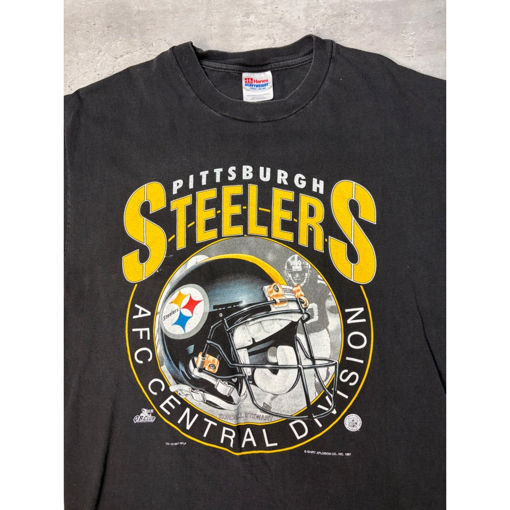 Vintage 1997 Pittsburgh Steelers NFL Big Helmet Graphic T-Shirt Size Large