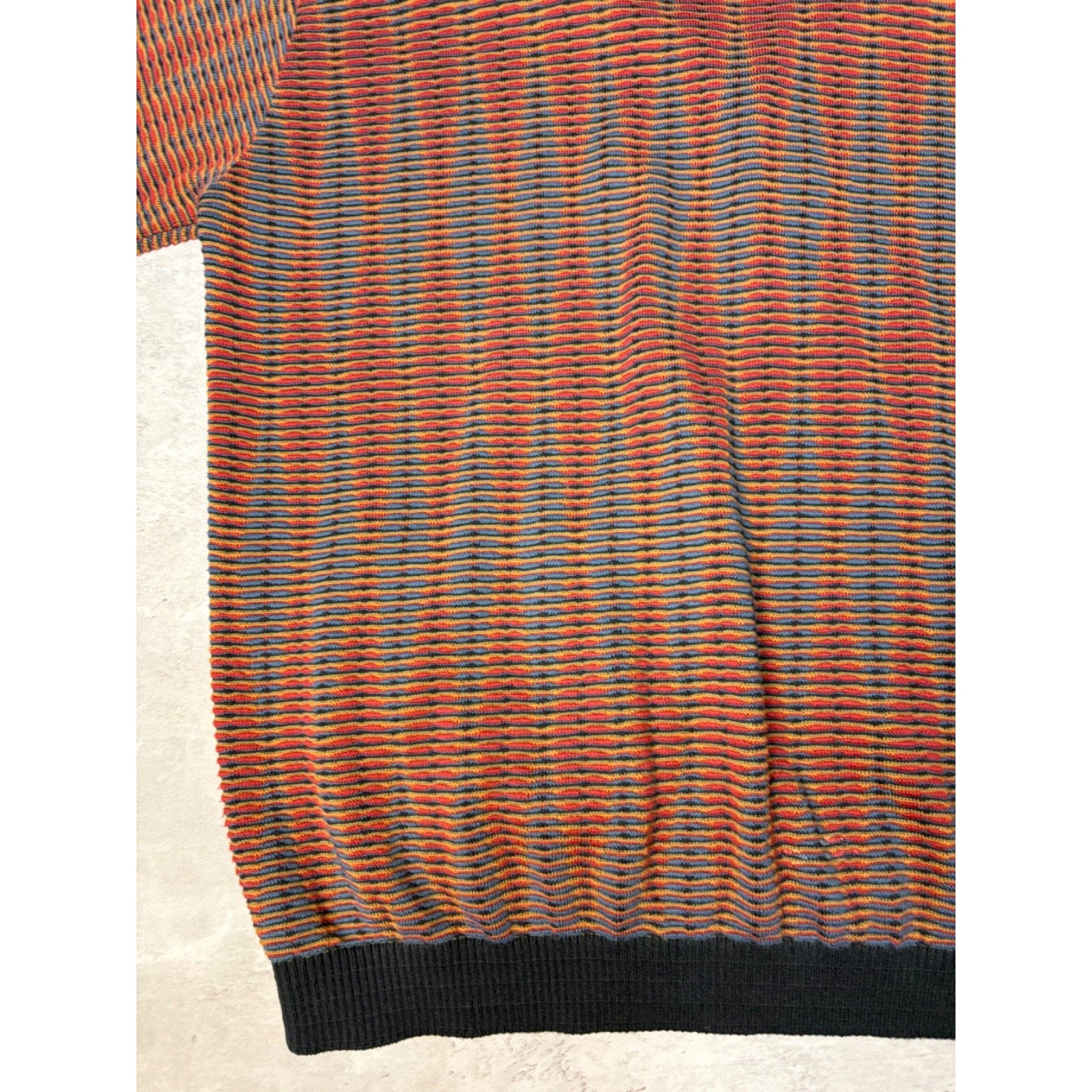 Vintage 90s Tosani Ripple Stripe Print Knit Cardigan Sweater Size Large
