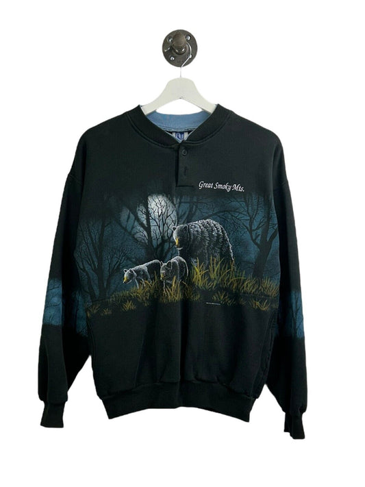 Vintage 90s Art Unlimited Great Smoky mts Bear Nature Sweatshirt Sz Medium