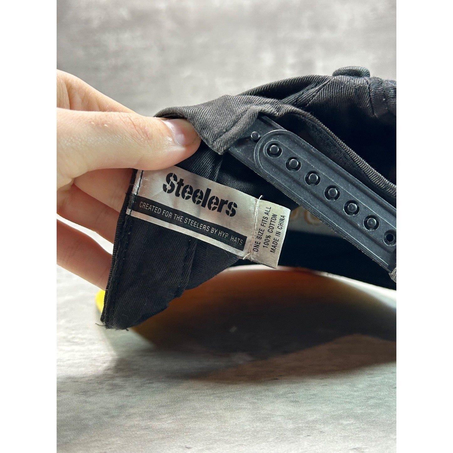 Vintage 90s Pittsburgh Steelers NFL Embroidered Spellout Snapback Hat OSFA