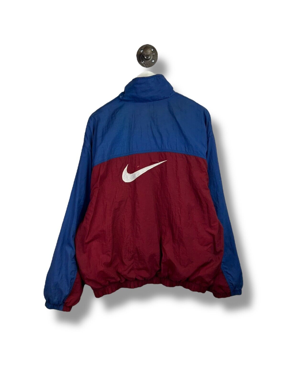 Vintage 90s Nike Embroidered Mini Swoosh Full Zip Nylon Jacket Size Large