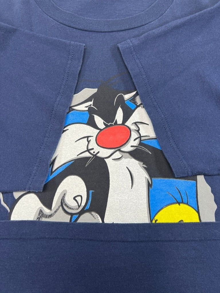 Vintage 1998 Looney Tunes Sylvester & Tweety Chest Buster Graphic T-Shirt Sz XL