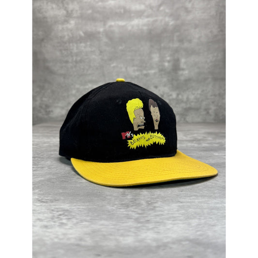 Vintage 90s MTV Beavis & Butthead TV Show Promo Graphic Snapback Hat OSFA