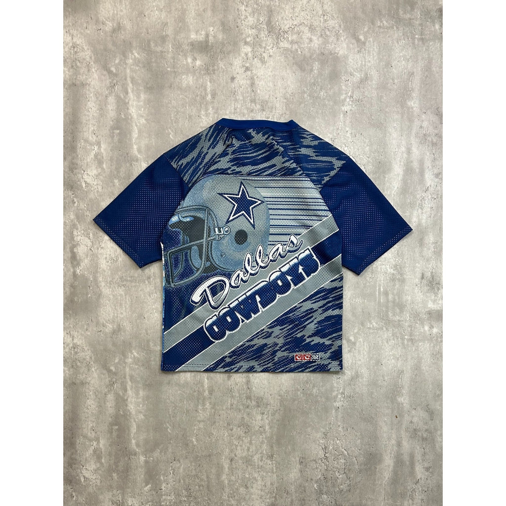 Vintage 90s Dallas Cowboys NFL All Over Print CCM Maska Football Jersey Size M