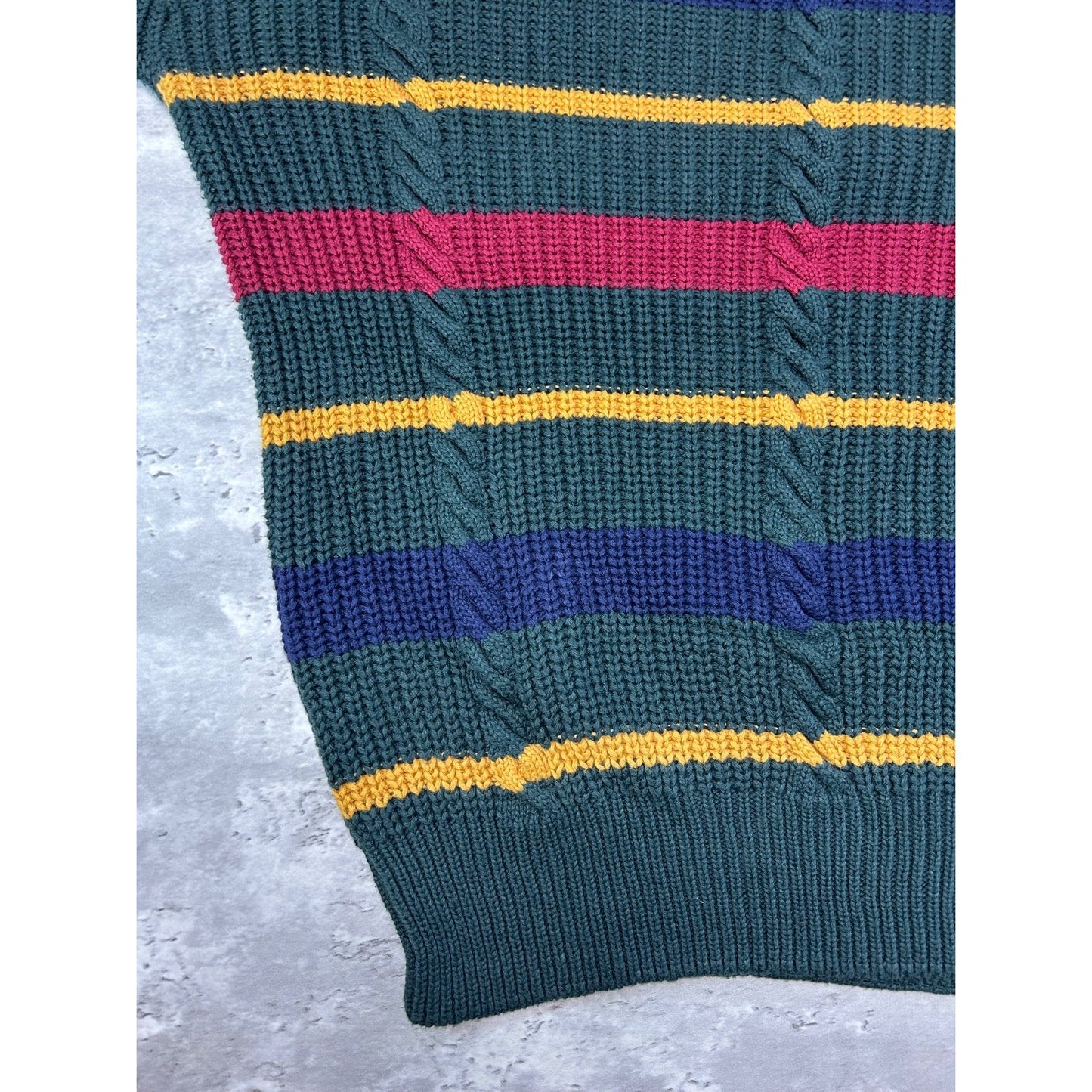 Vintage 90s Claybrooke Striped Pullover Knit Sweater Size Large