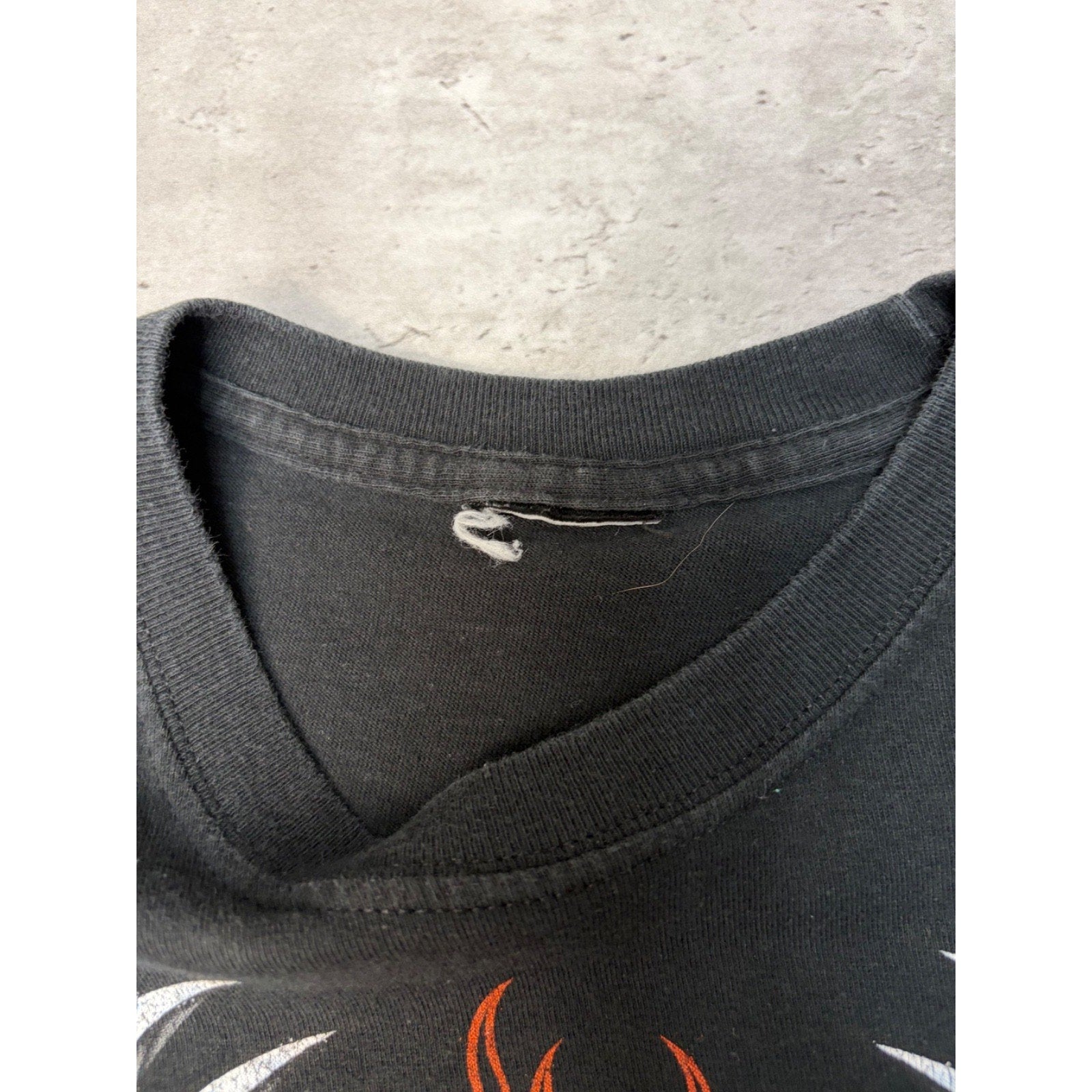 Harley Davidson Flaming Chrome Skull Graphic Long Sleeve T-Shirt Size Medium