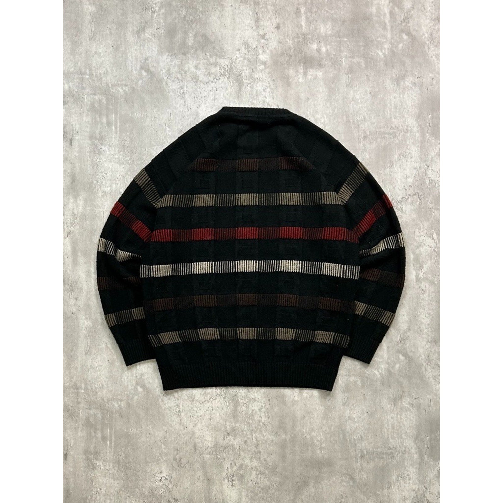 Vintage 90s Protege Abstract Striped Pullover Knit Sweater Size Large