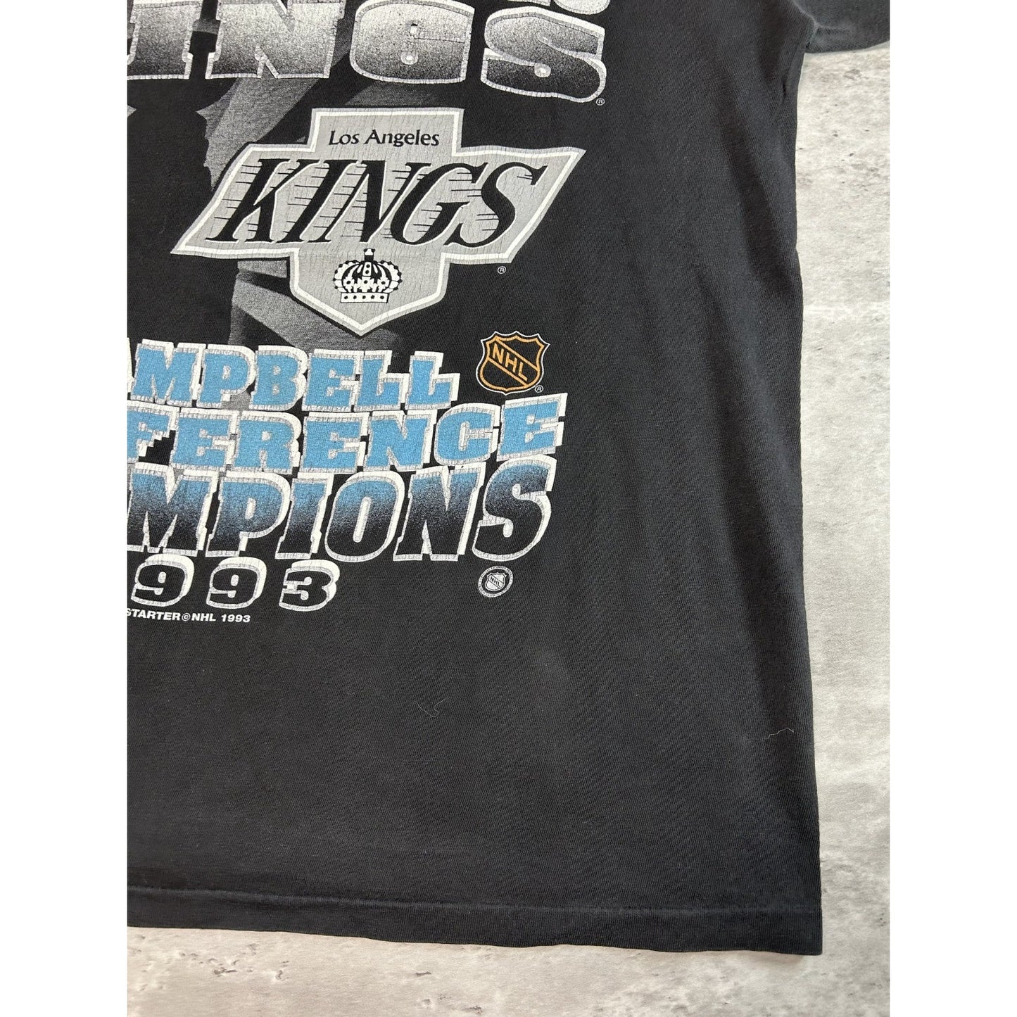 Vintage 1993 LA Kings NHL Campbell Conference Champs Starter T-Shirt Size Medium