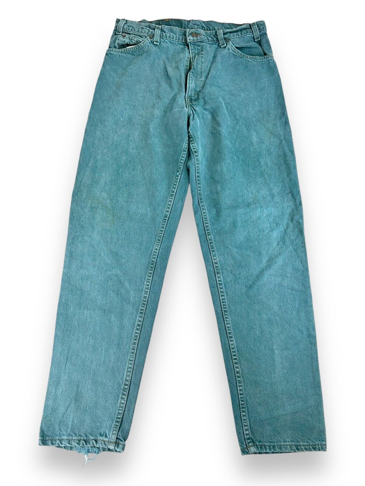 Vintage 90s Levis 550 Blue Tab Teal Wash Denim Pants Size 32W