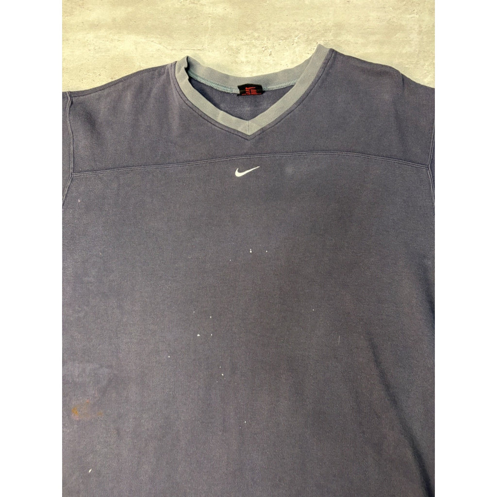 Vintage Nike Embroiered Middle Swoosh Striped Sweatshirt Size XL