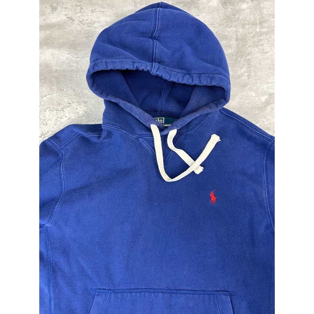 Vintage Polo Ralph Lauren Embroidered Pony Cropped Hooded Sweatshirt Size Large