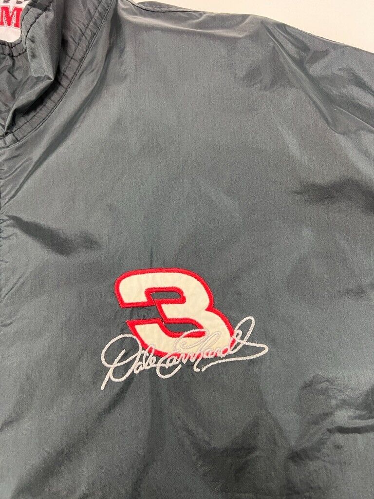 Vintage 90s Dale Earnhardt #3 Nascar Nylon Full Zip Windbreaker Jacket Sz Large