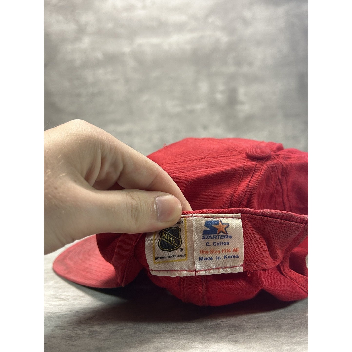 Vintage 90s Washington Capitals NHL Starter Arc Spellout Snapback Hat OSFA