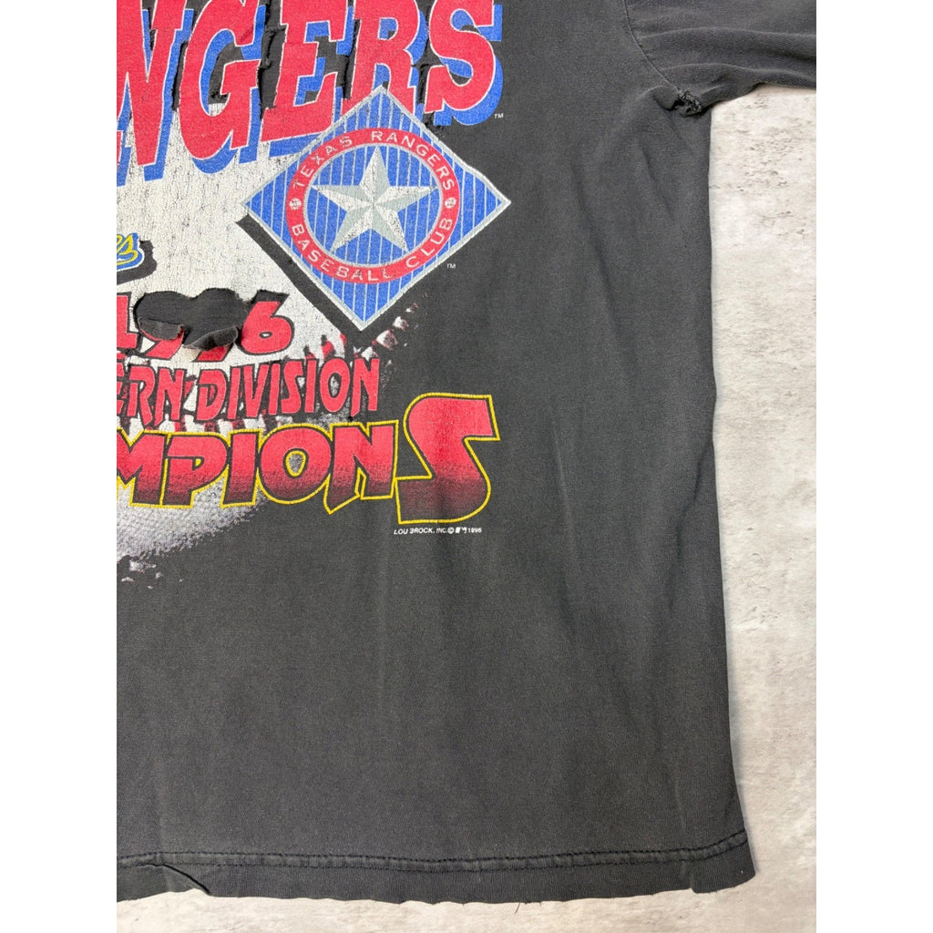 Vintage 1996 Texas Rangers MLB Western Division Champs T-Shirt Size Medium