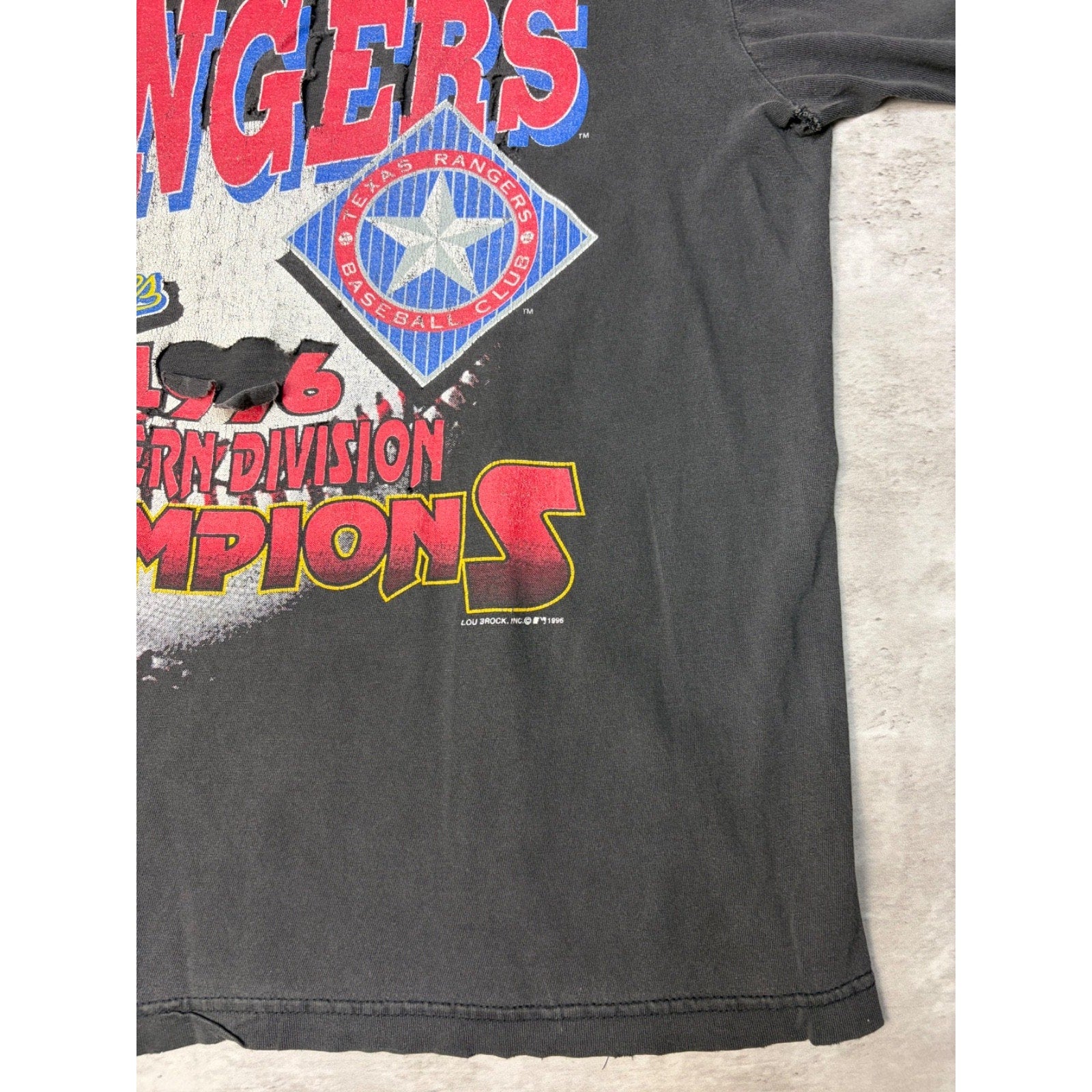 Vintage 1996 Texas Rangers MLB Western Division Champs T-Shirt Size Medium