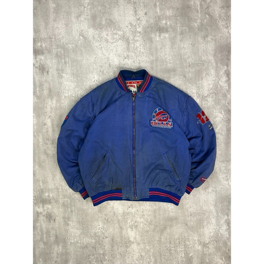 Vintage 90s Buffalo Bills NFL Embroidered Insulated Bomber Jacket Size XL