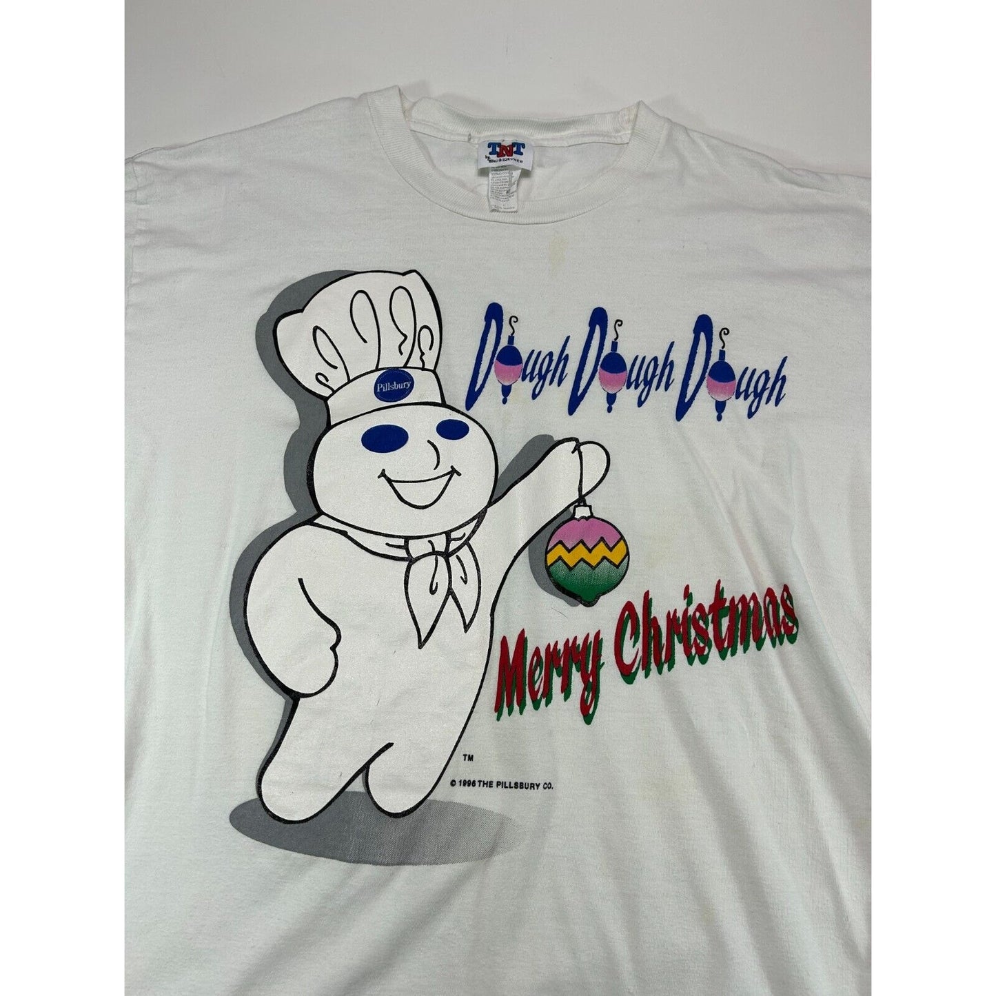 Vintage 1996 Pillsbury Dough Boy Christmas Graphic T-Shirt Size Large