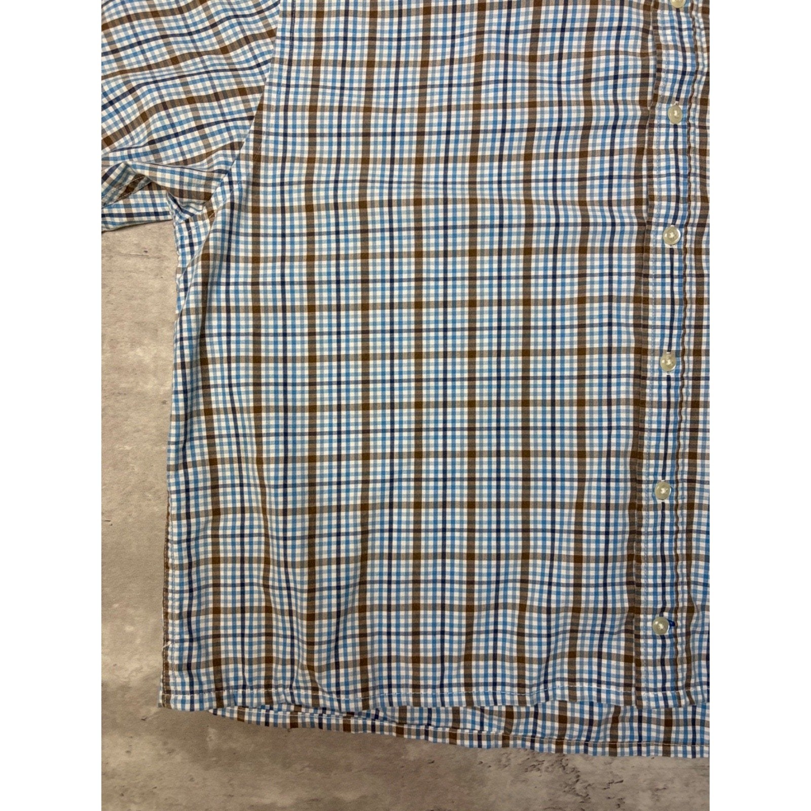 Vintage St. Johns Bay Single Pocket Plaid Cropped Button Up Shirt Size XL