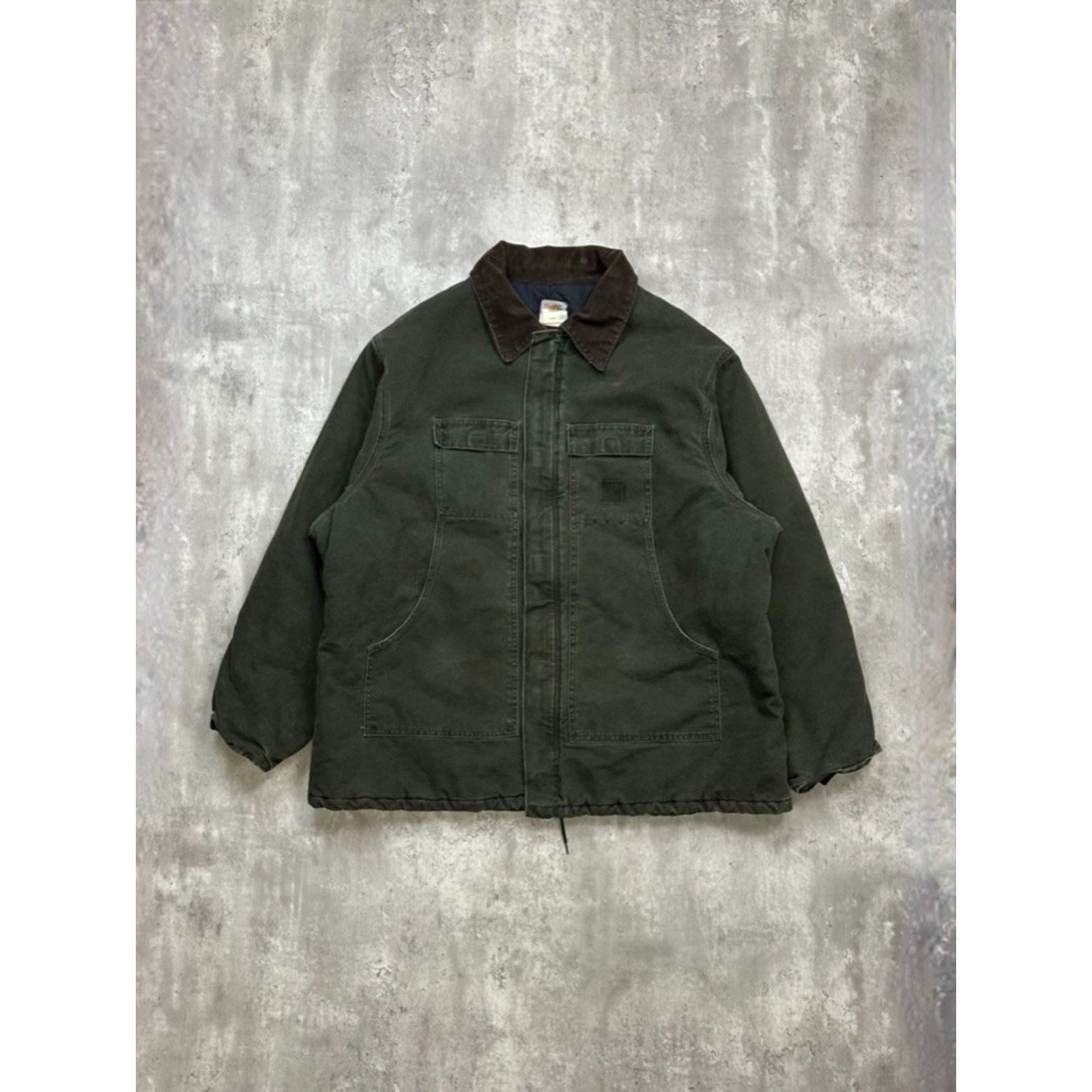 Vintage Carhartt Insulated Canvas Workwear Green Arctic Jacket Size 3XL