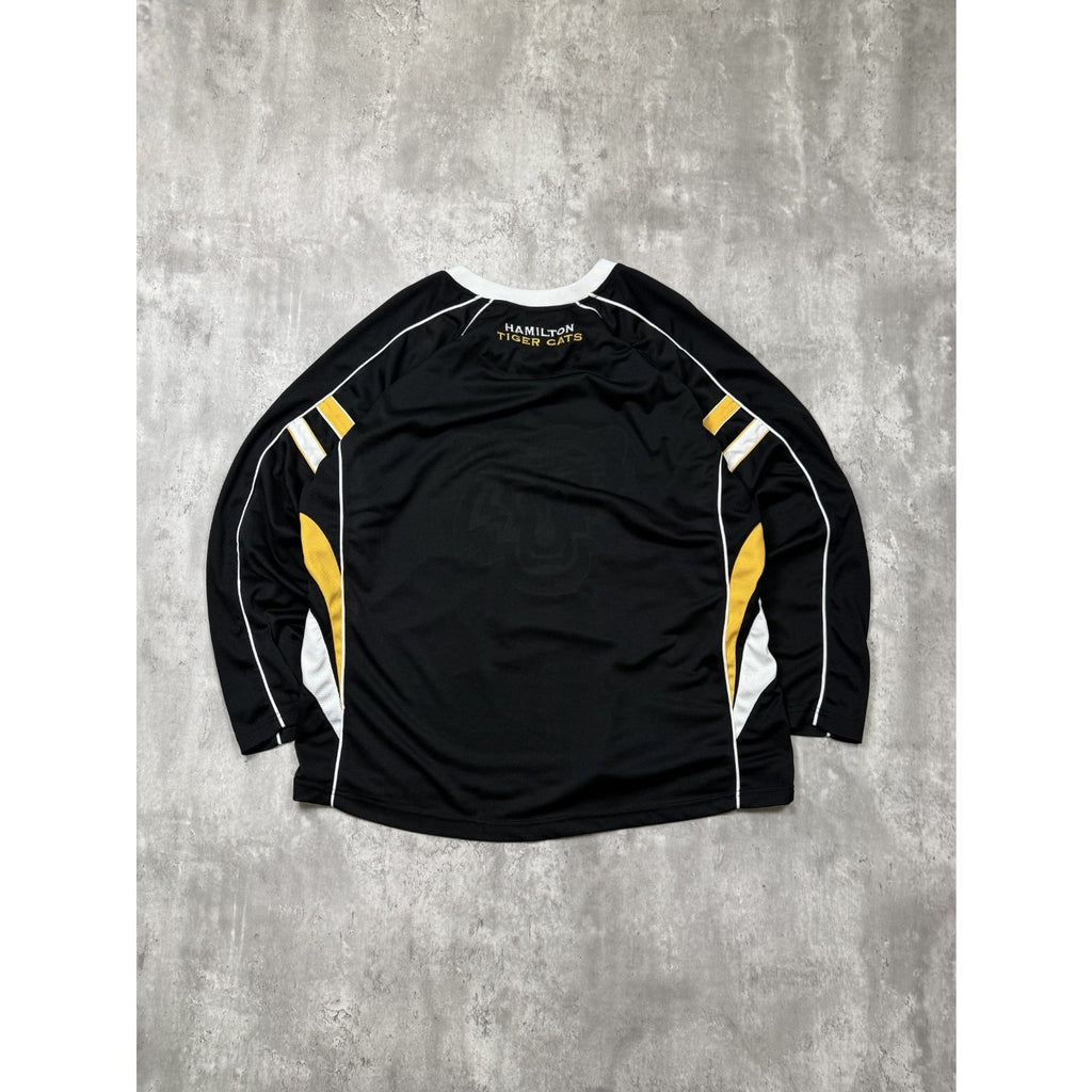Vintage Hamilton Tiger Cats CFL Embroidered Long Sleeve Football Jersey Size XL