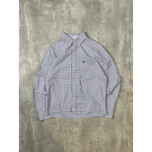 Vintage Chaps Plaid Long Sleeve Reworked Cropped Button Up Shirt Size Medium