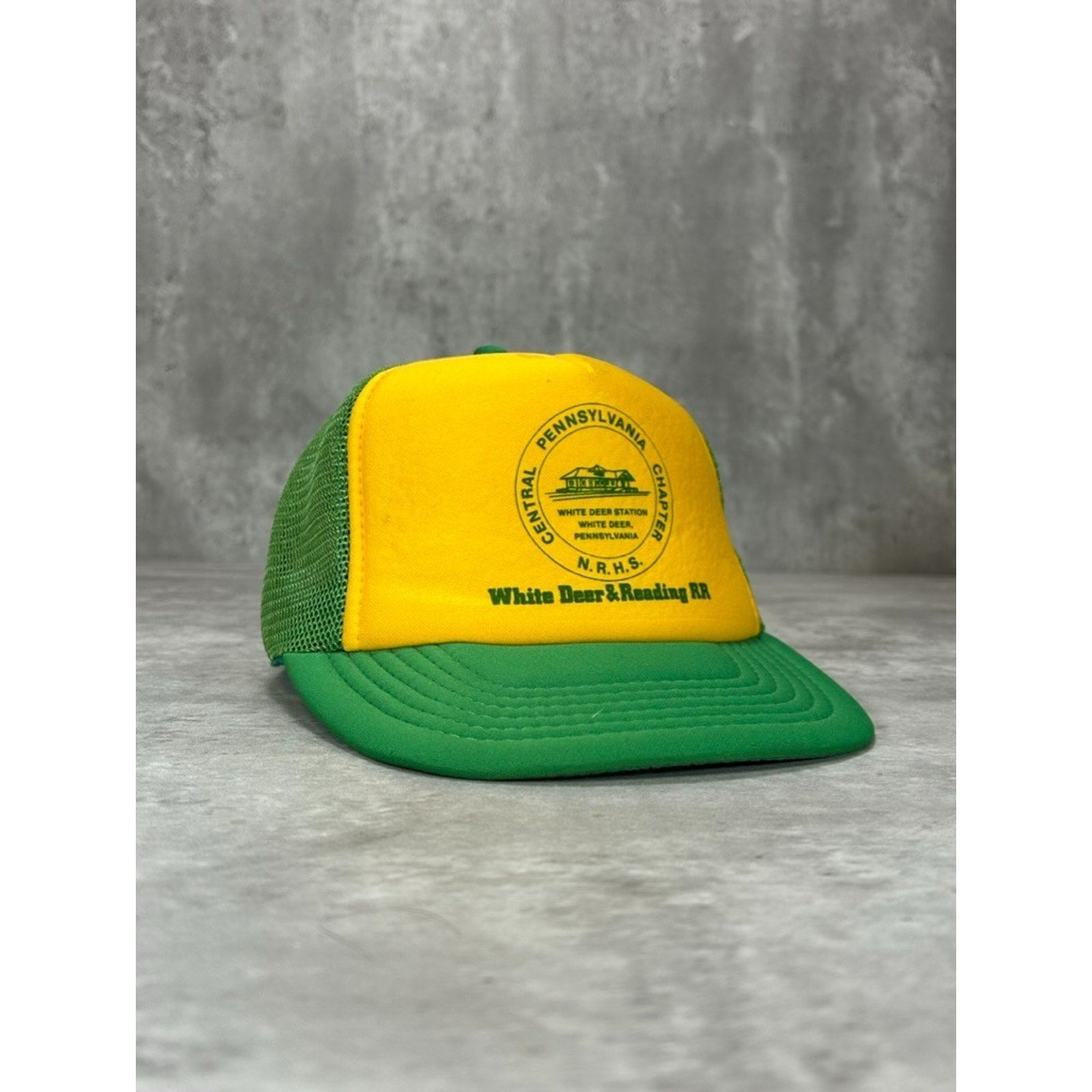 Vintage 90s White Deer & Reading RR Destination Trucker Snapback Hat OSFA
