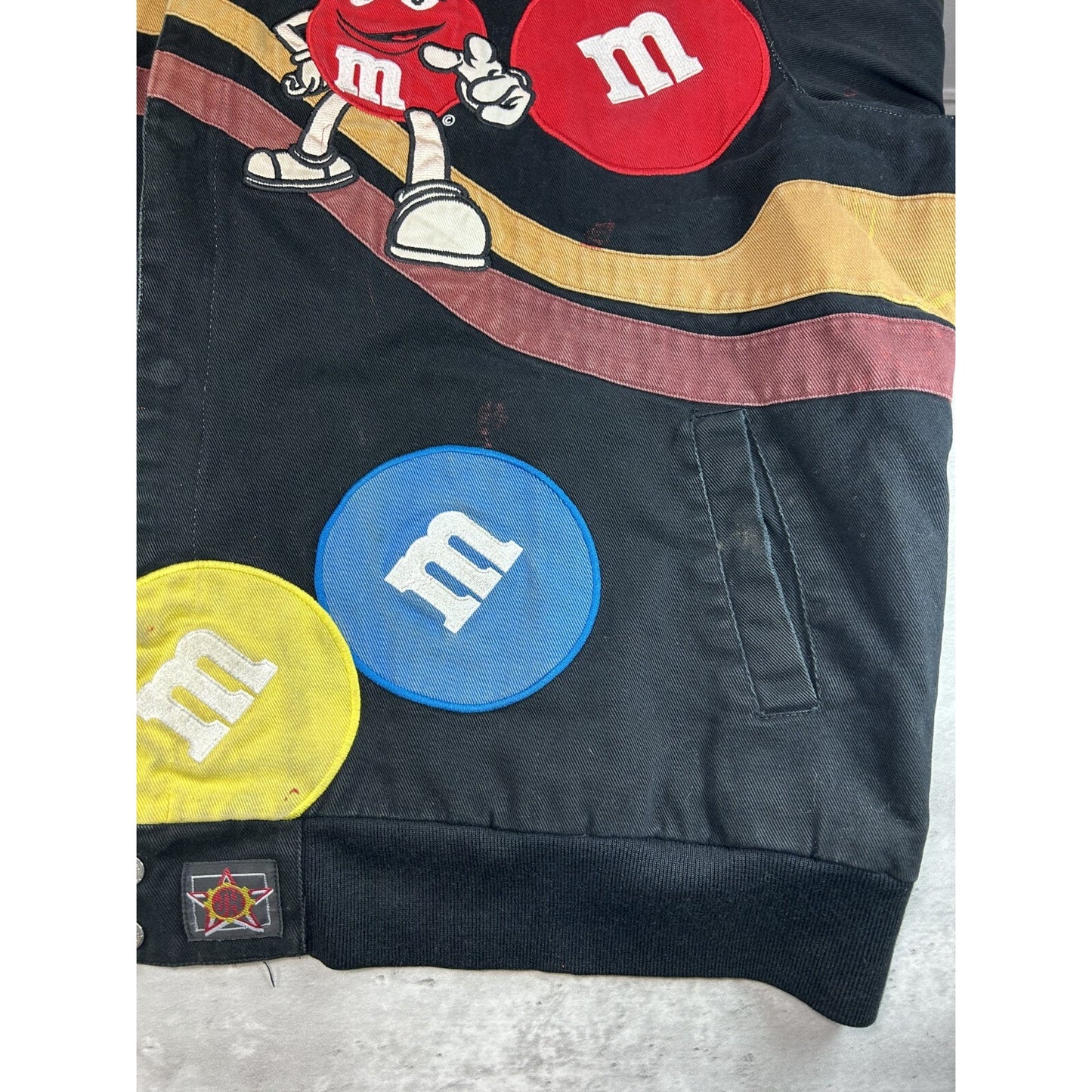 Vintage Jeff Hamilton M&M Racing Embroidered Nascar Race Jacket Size 6XL