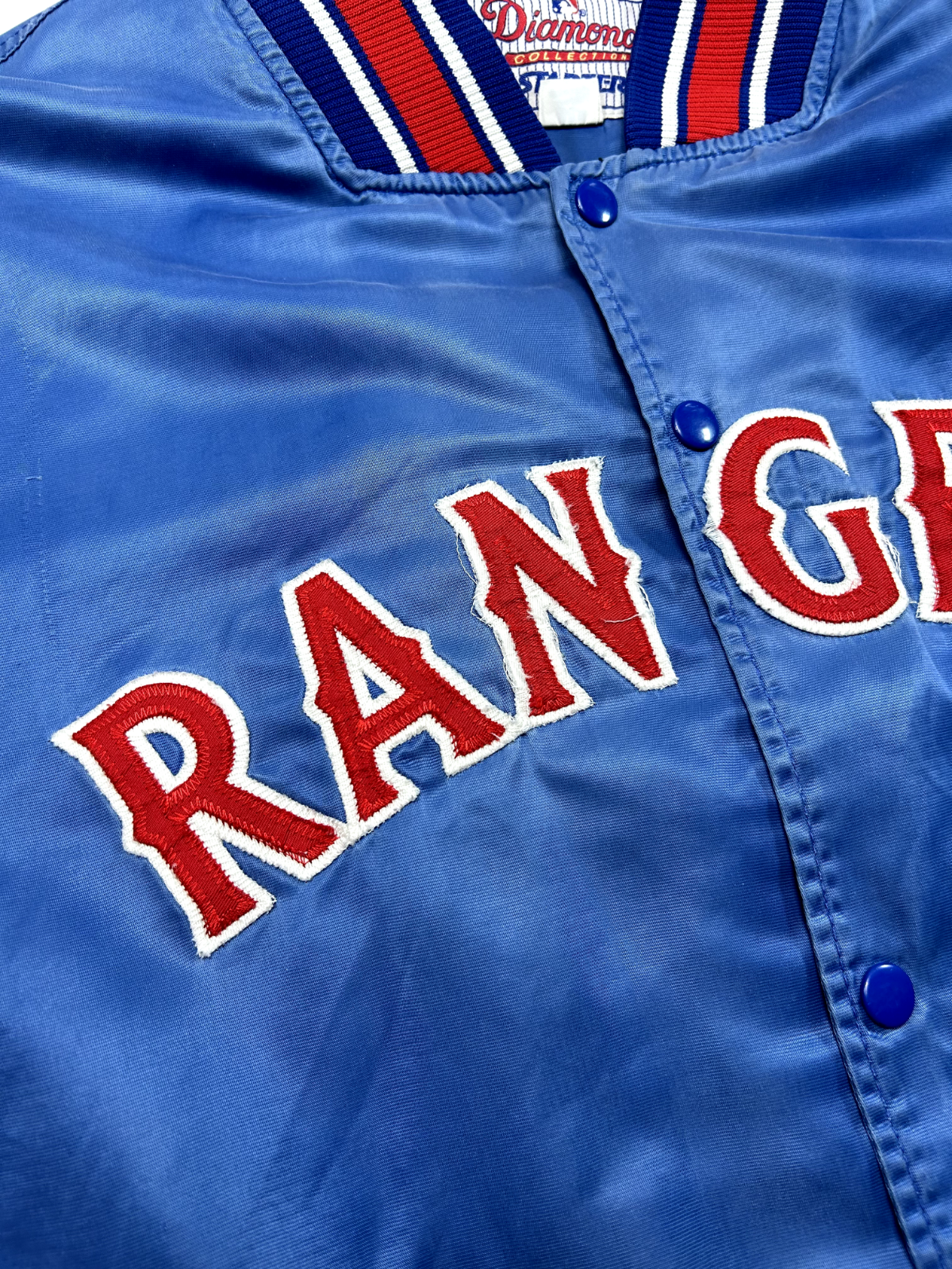 Vintage 90s Texas Rangers MLB Embroidered Starter Bomber Jacket Size XL