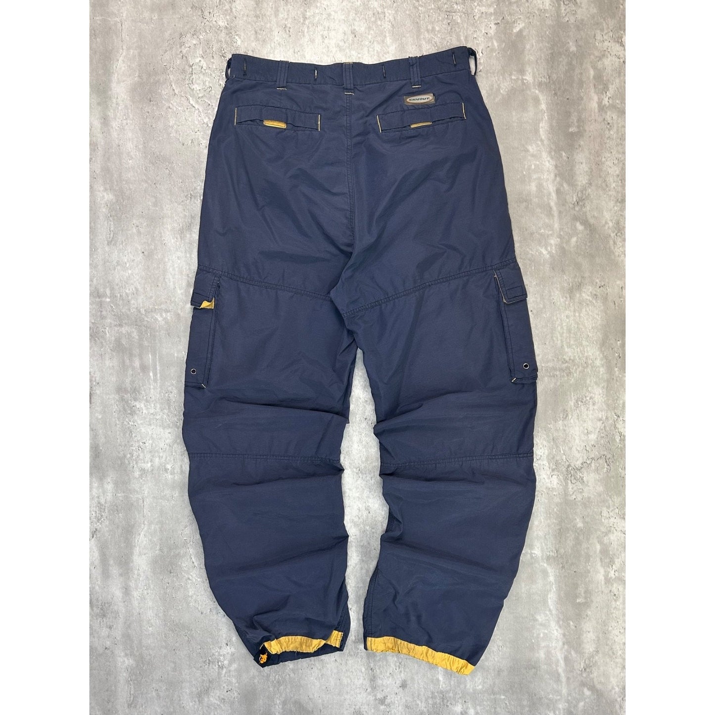 Vintage Y2K Sideout Nylon Cargo Windbreaker Pants Size 34 Blue