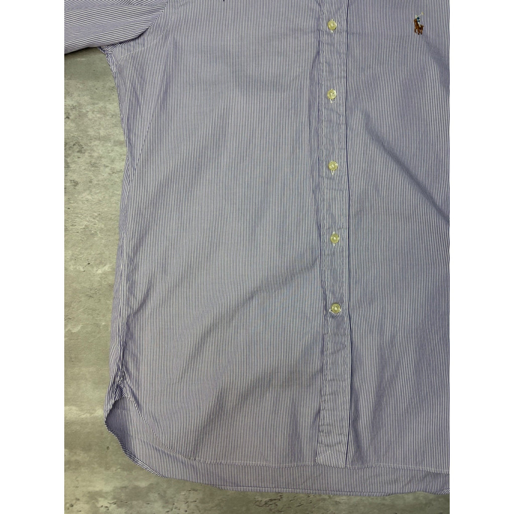 Vintage Polo Ralph Lauren Embroidered Pony Striped Button Up Shirt Size Large
