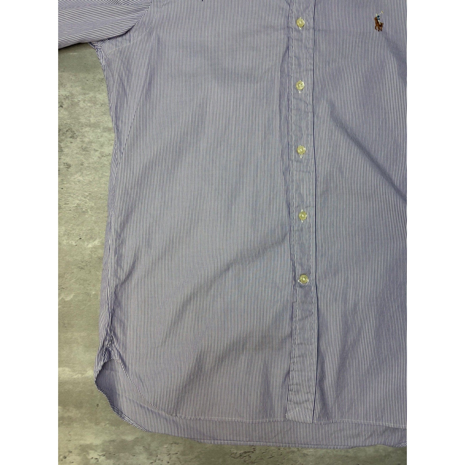 Vintage Polo Ralph Lauren Embroidered Pony Striped Button Up Shirt Size Large