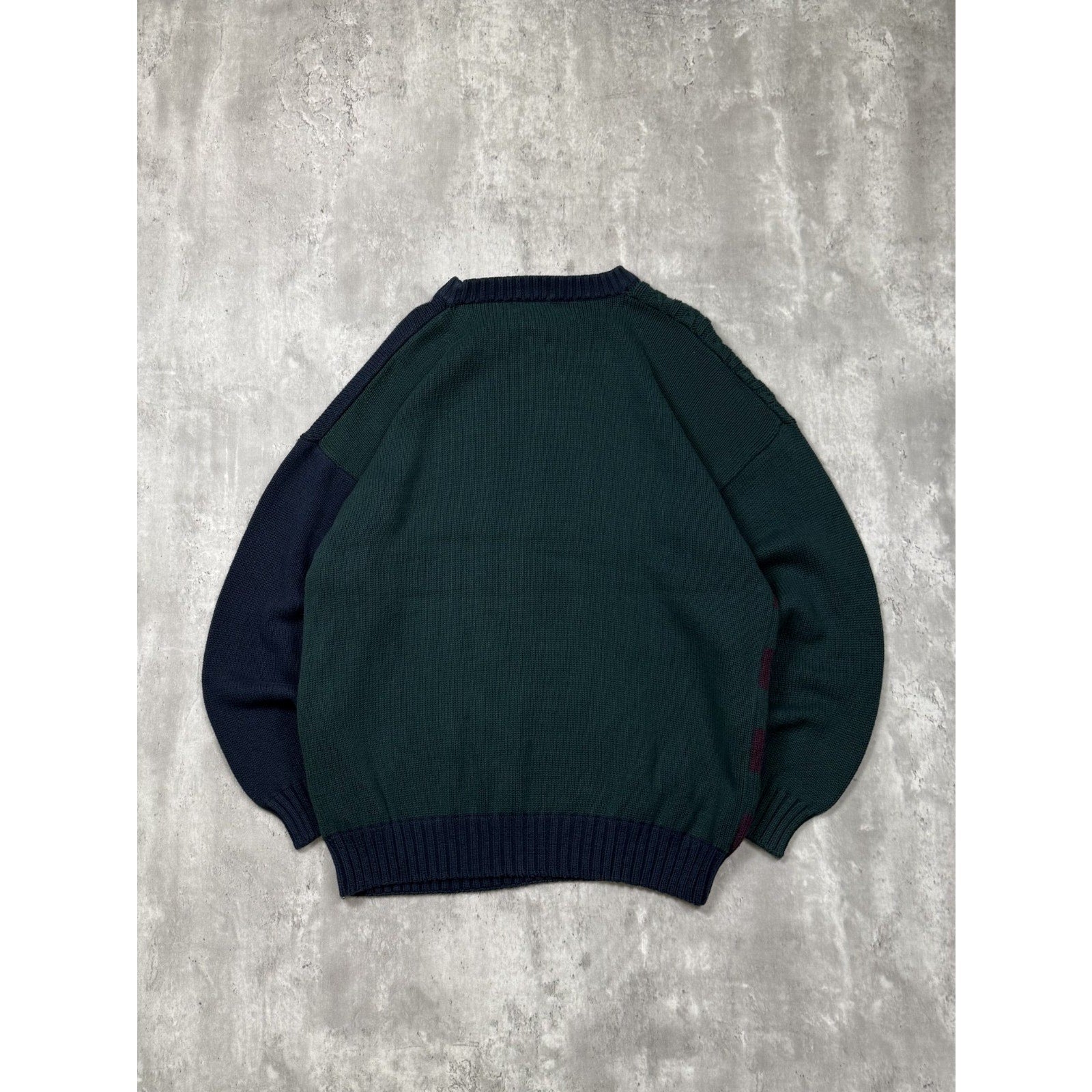 Vintage IZOD Four Panel Textured Pullover Ribbed Knit Sweater Size Large