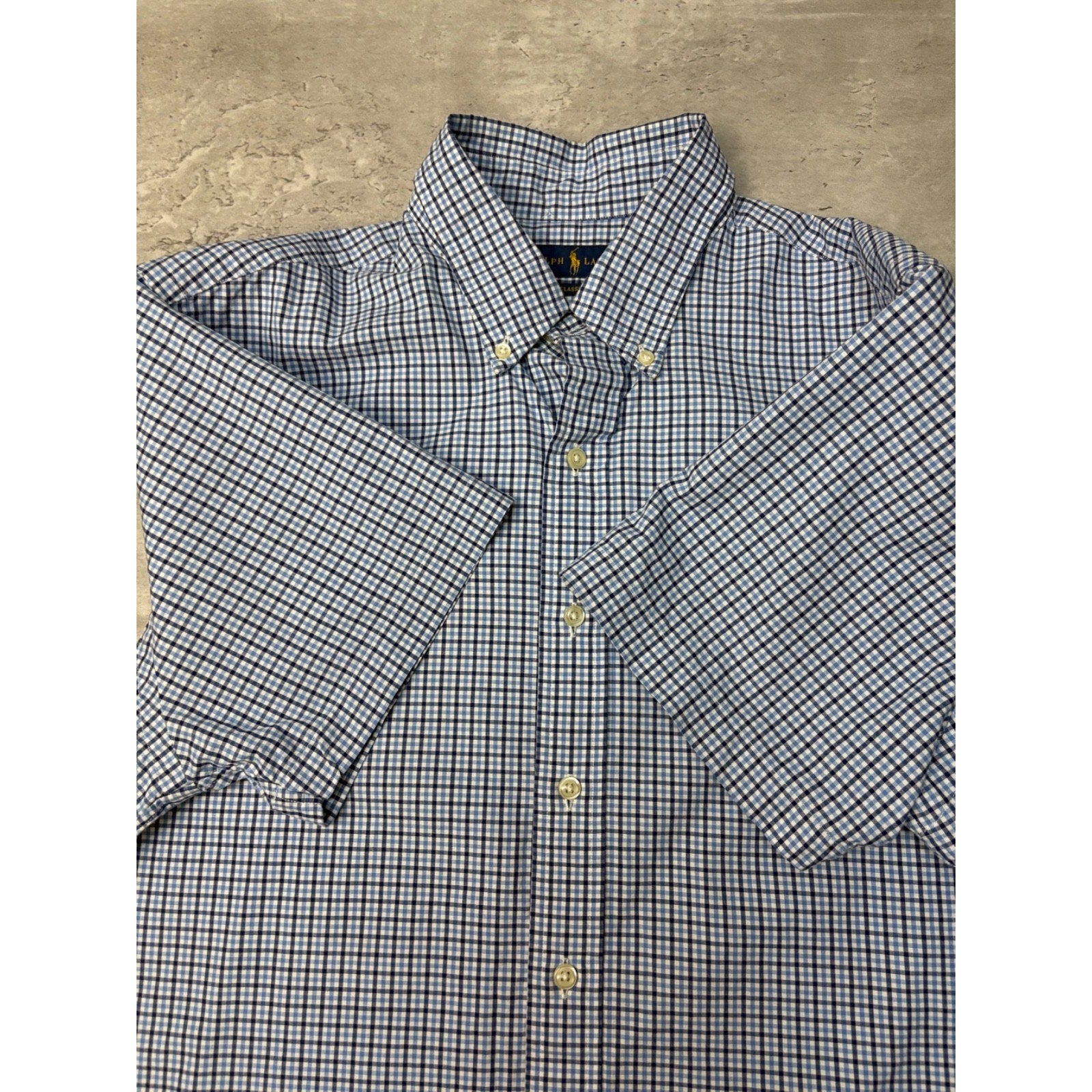 Vintage Polo Ralph Lauren Embroidered Pony Plaid Button Up Shirt Size Large