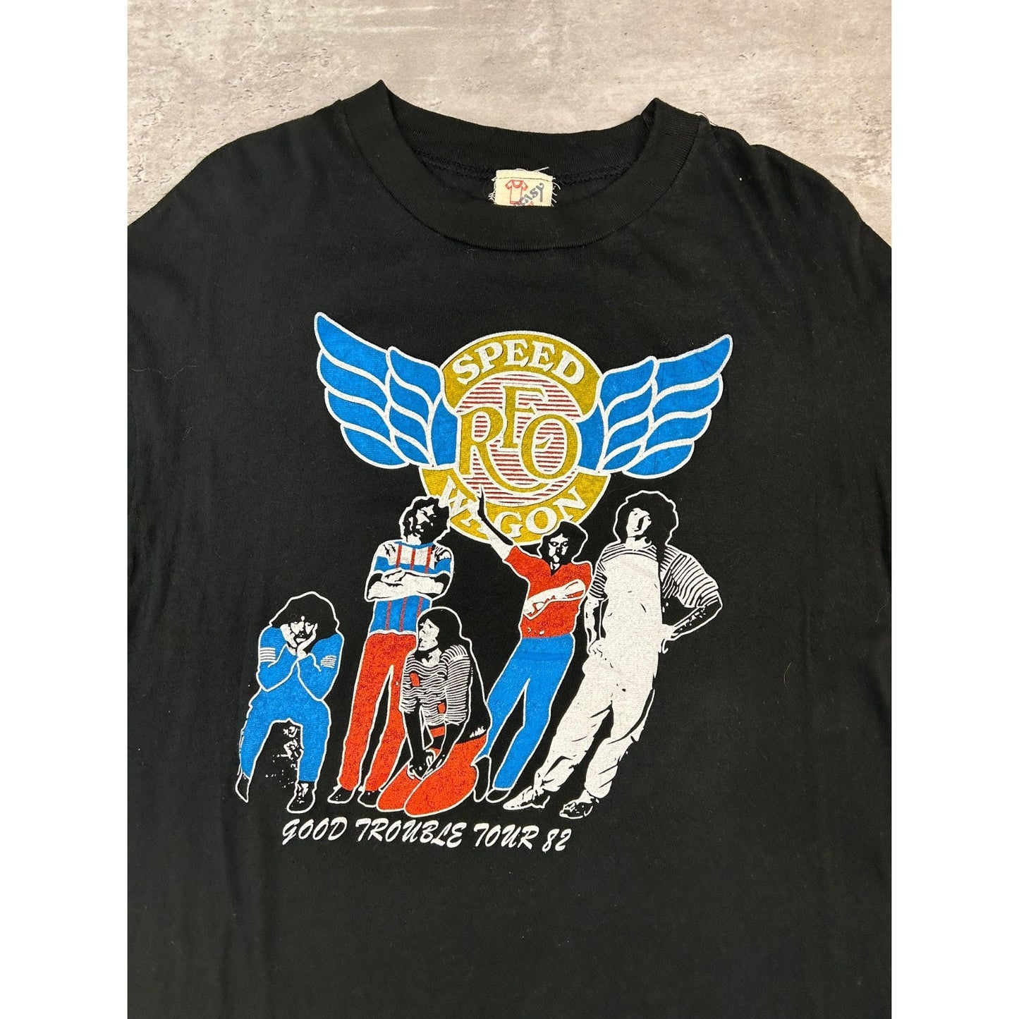 Vintage 1982 REO Speed Wagon Good Trouble Rock Music Tour T-Shirt Size Large