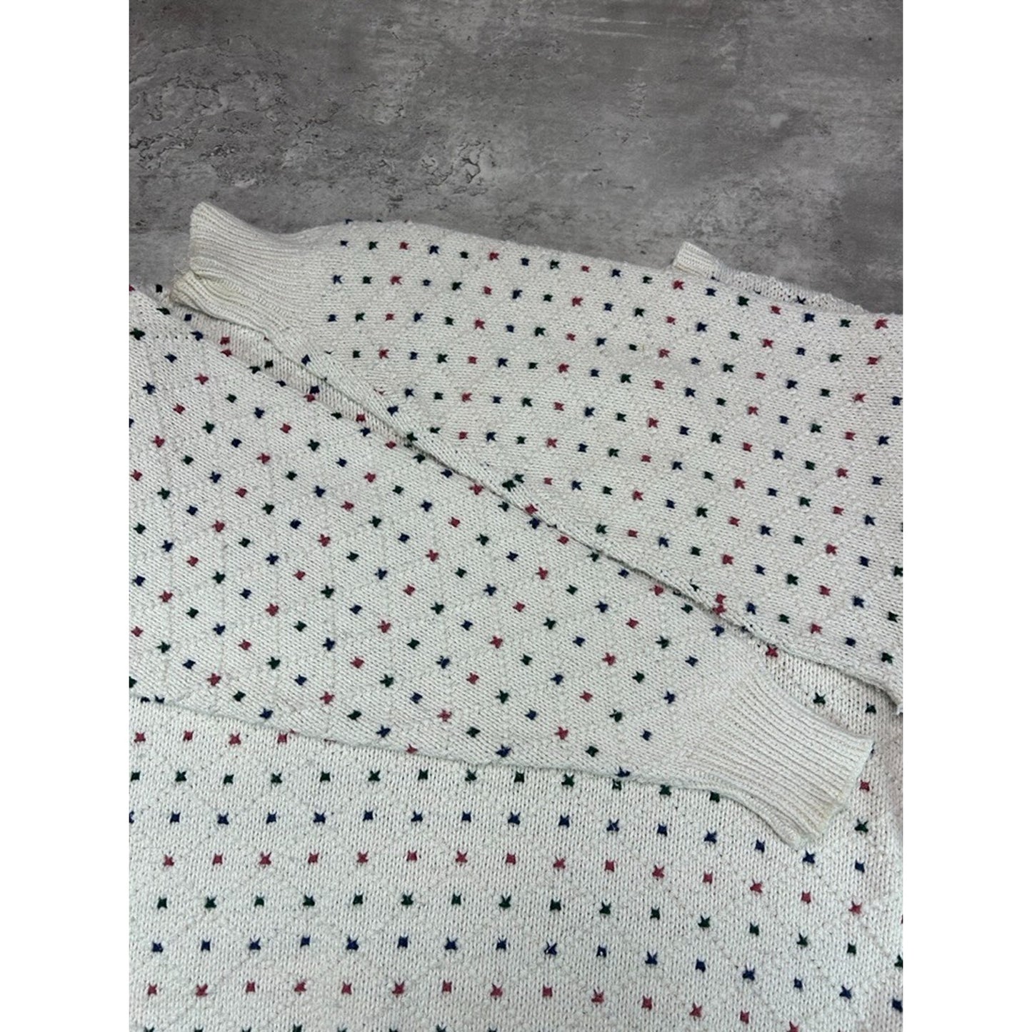 Vintage 90s Bernhard Altmann Abstract Spotted Print Pullover Sweater Size XL