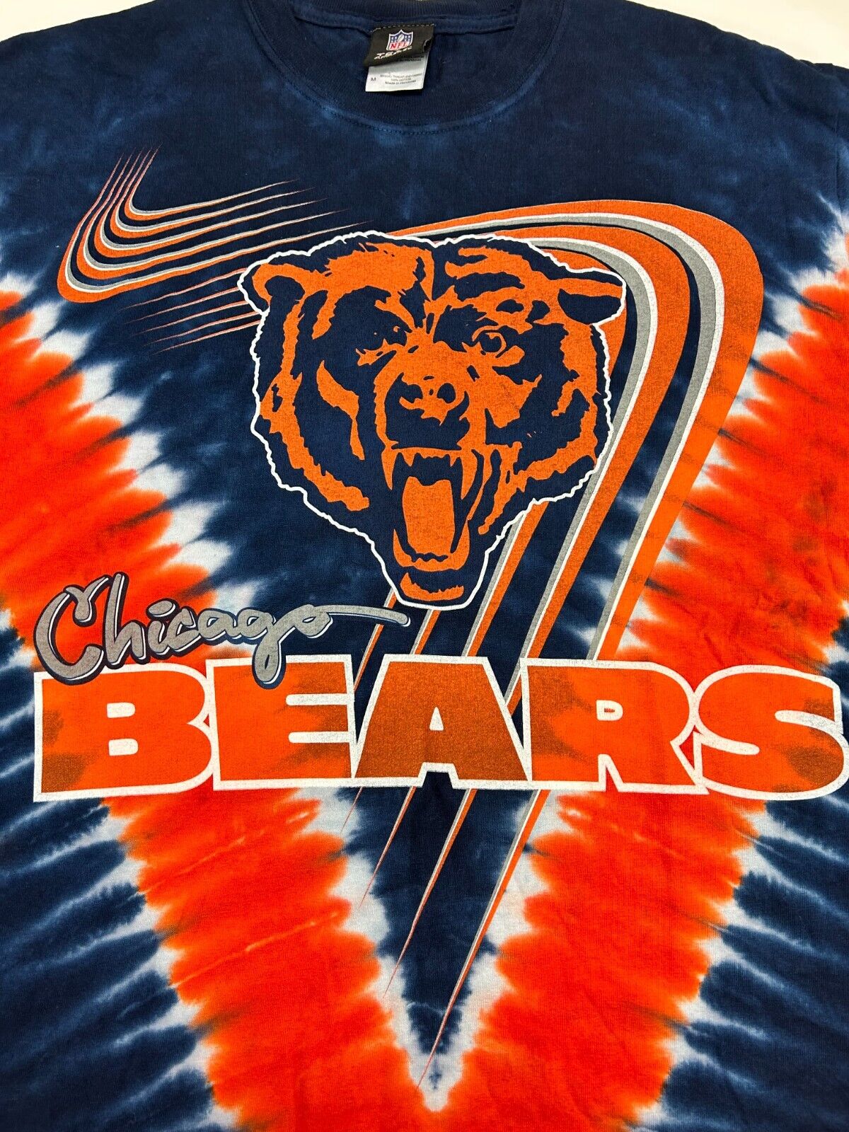 Chicago Bears NFL Big Logo Graphic Tye Dye Football T-Shirt Size Medium