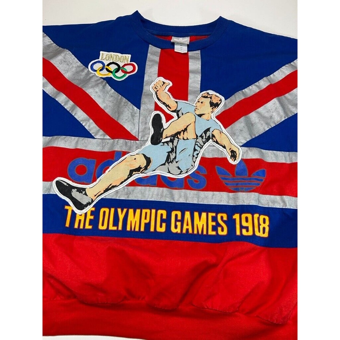 Vintage 80s Adidas London Olympic Games 1908 Sweatshirt Size XL