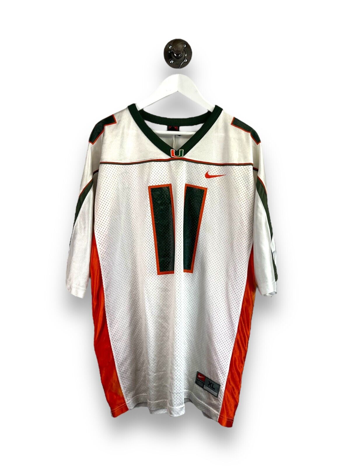 Vintage Miami Hurricanes NCAA Nike Collegiate Football Jersey Size XL White