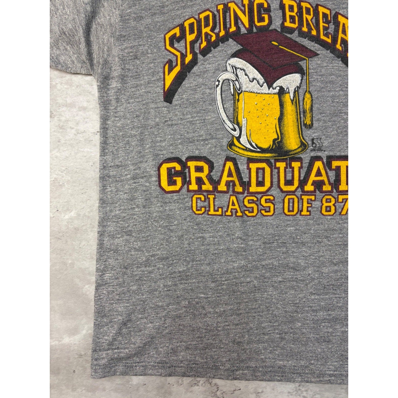 Vintage 1987 Daytona Beach Spring Break Graduate Beer Graphic T-Shirt Size Large