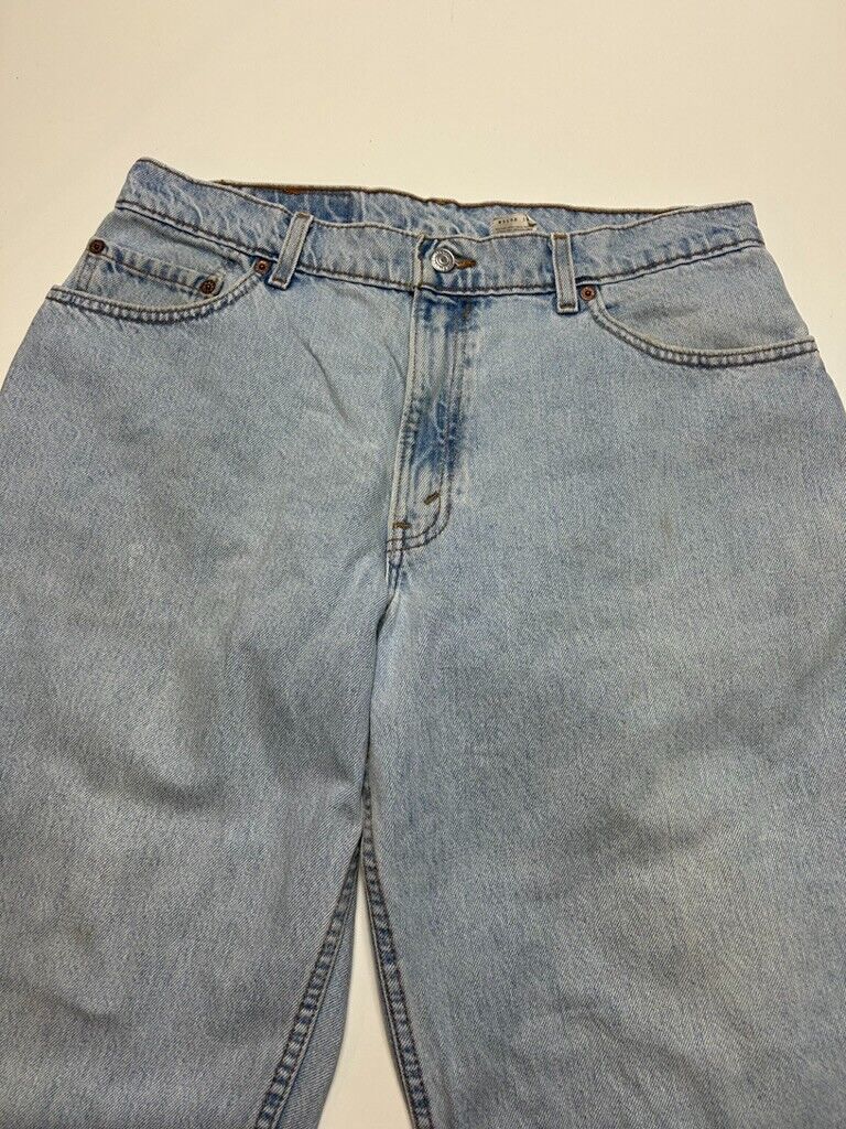 Vintage 90s Levis 570 Baggy Fit Light Wash Denim Pants Size 35