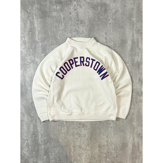 Vintage 90s Cooperstown Embroidered Arc Spellout Baseball Sweatshirt Size XL