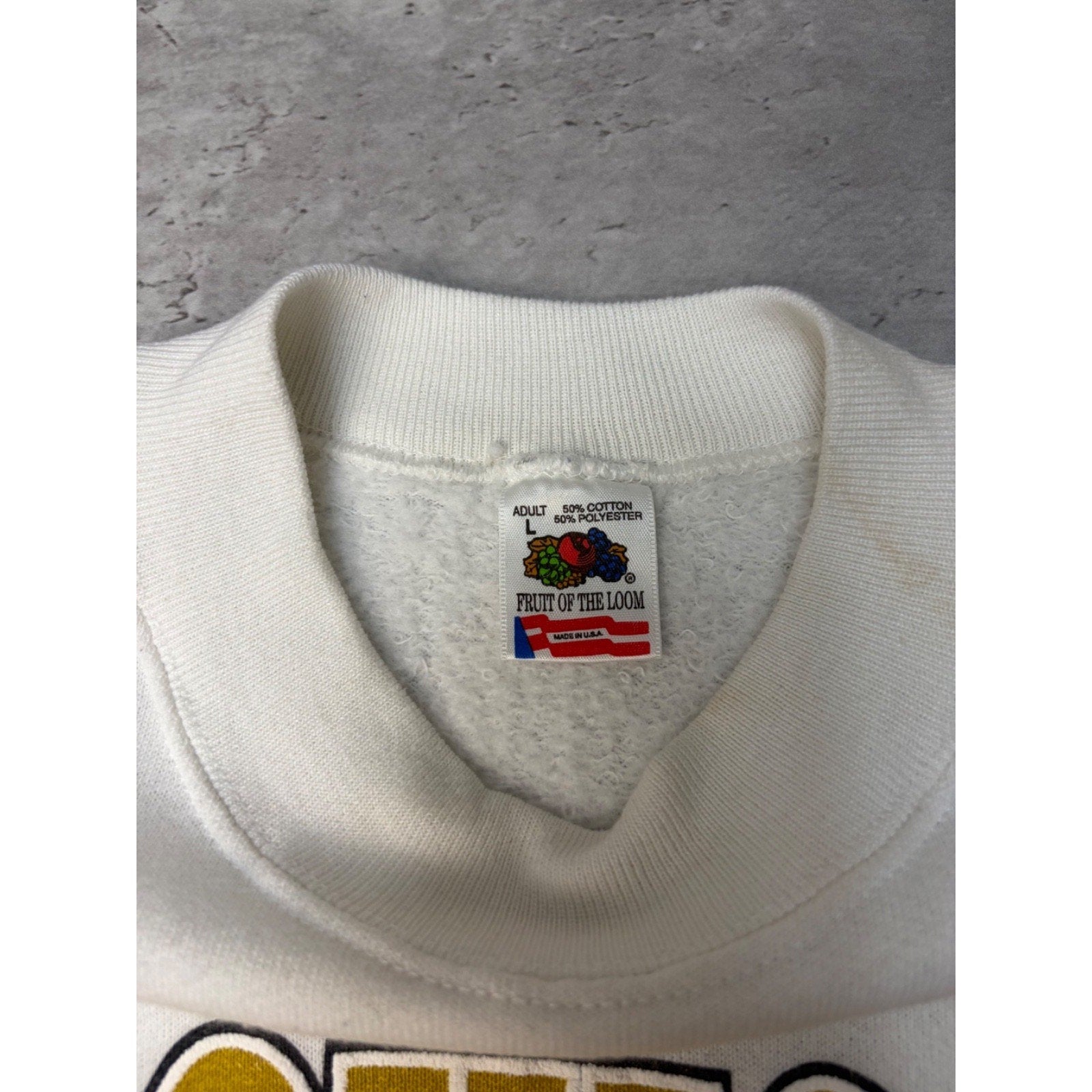 Vintage 90s Michigan Wolverines NCAA Football Graphic Sweatshirt Size Large