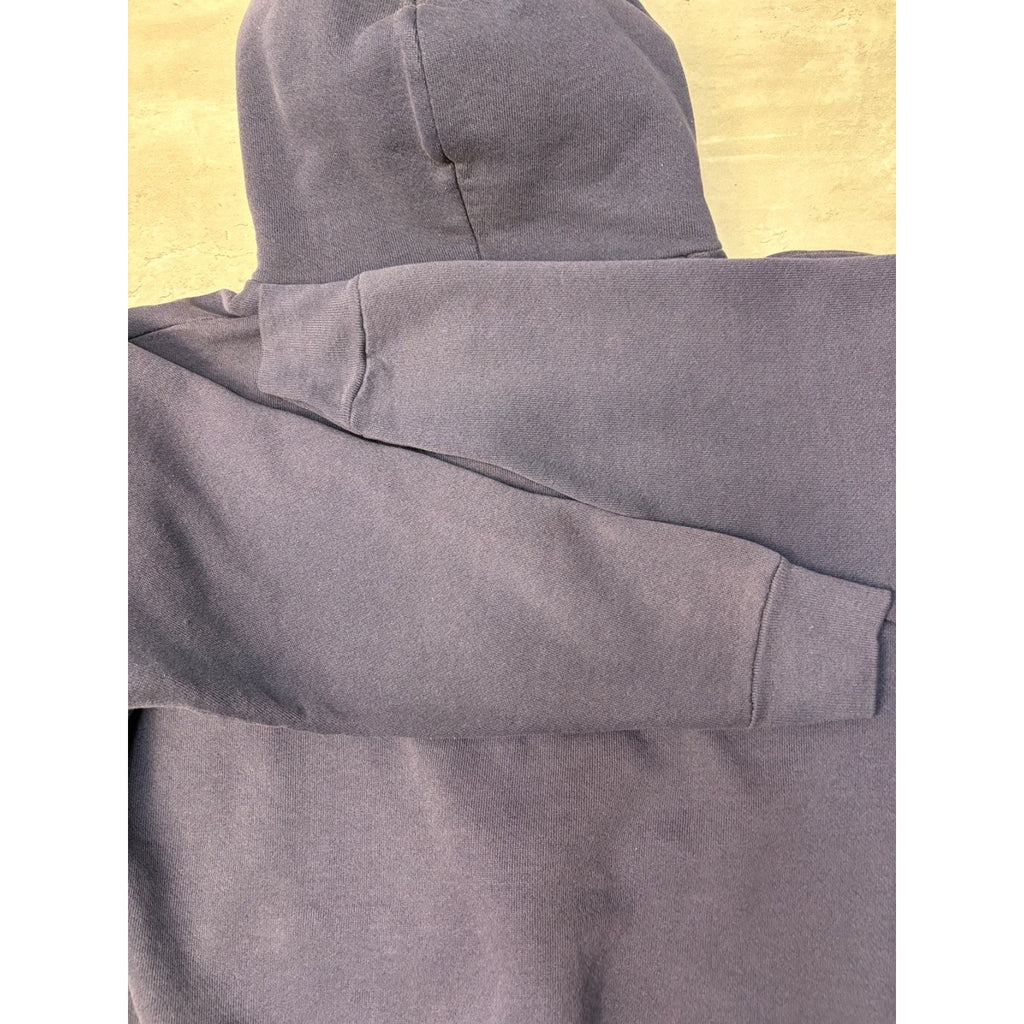 Vintage 90s Discus Athletic Blank Full Zip Navy Hooded Sweatshirt Size Medium