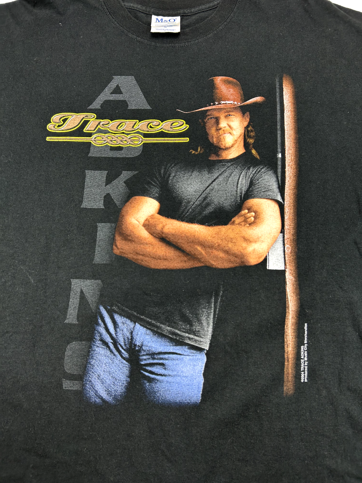 Vintage 2004 Trace Atkins Country Music Graphic T-Shirt Size XL Black