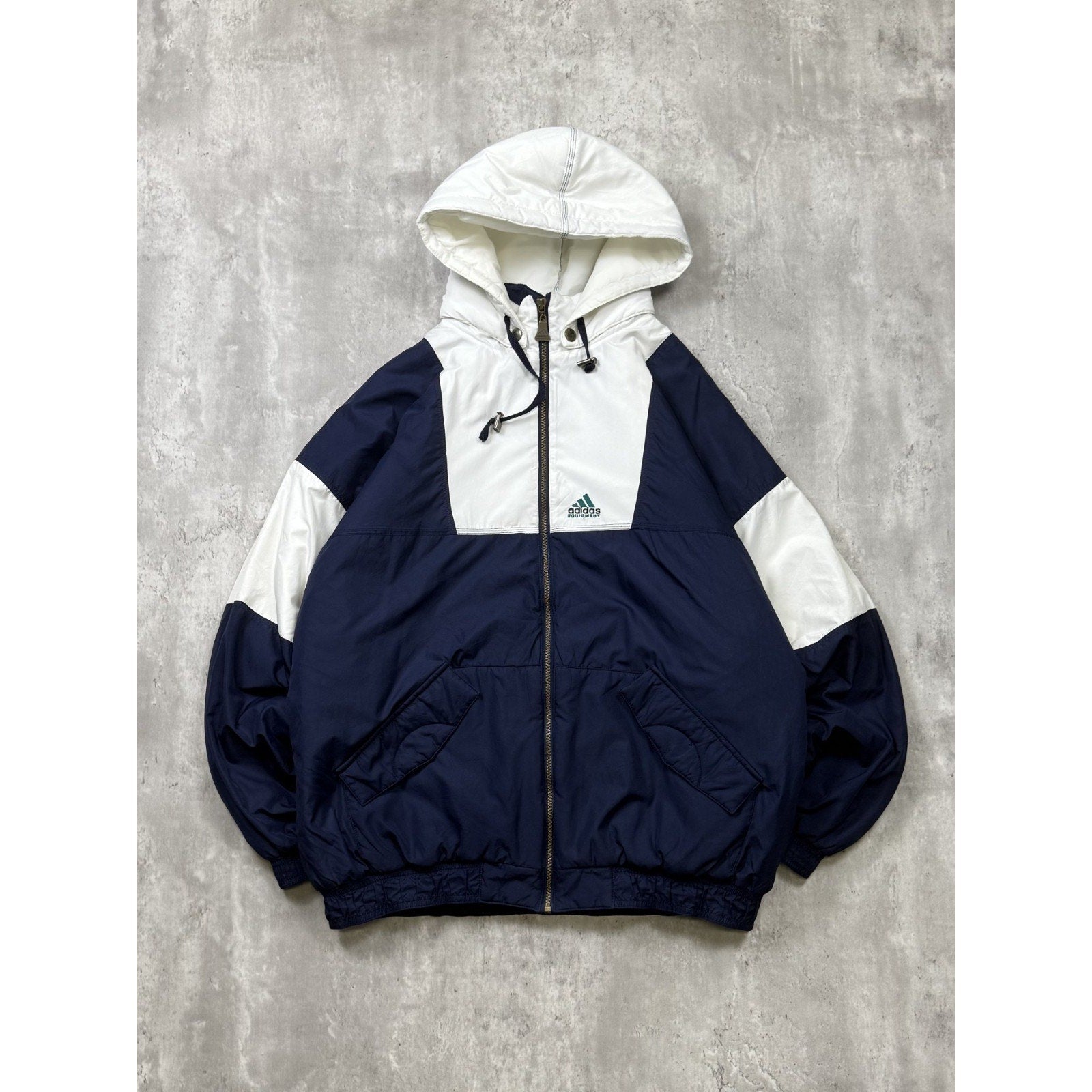 Vintage 90s Adidas Embroidered Logo Full Zip Insulated Jacket Size XL