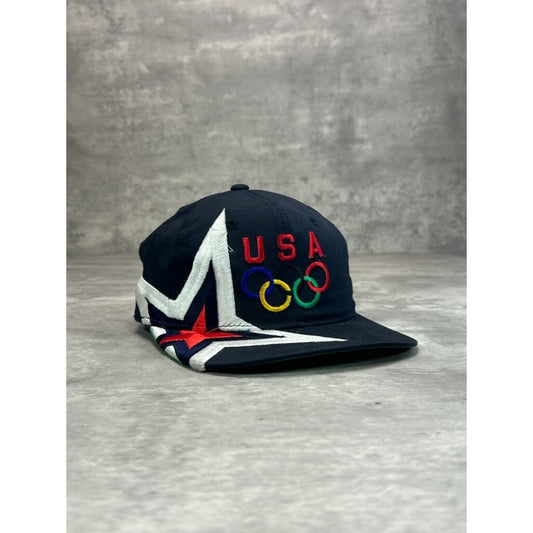 Vintage 90s USA Olympics Embroidered Star Logo Starter Snapback Hat OSFA